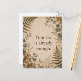 Je Nee Is Genoeg Grenzen Botanische Quote Feestdagenkaart