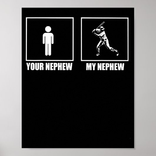 Je neef mijn nieuwe neefje honkbal poster (Voorkant)