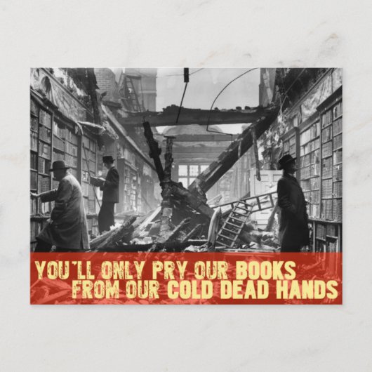 Je neemt nooit onze boeken. briefkaart (Voorkant)