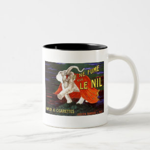 Je nep Que Le Nil Elephant Ad Tweekleurige Koffiemok