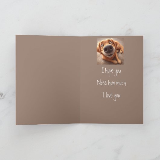 Je neus hoeveel ik van je hou Schattige Dog Kaart (Binnen)