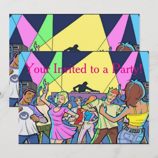 Je nodigde uit voor een feestje! -Uitnodigingen Kaart (Voorkant / Achterkant)