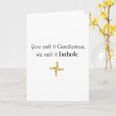 Je noemt het kaarsen, we noemen het imbolc kaart (Gele Bloem)