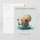 Je Octopi mijn hart, Valentijn kaart (Voorkant / Achterkant)