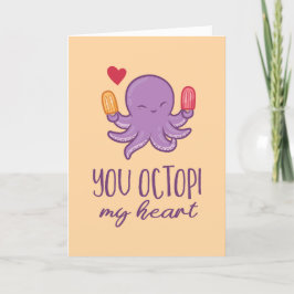 Je Octopi My Heart Octopus Funny Valentijnsdag Feestdagen Kaart