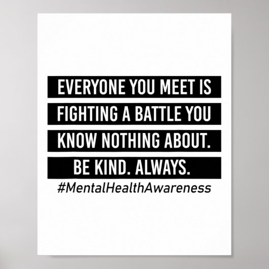 Je ontmoet is vechten tegen geestelijke gezondheid poster (Voorkant)