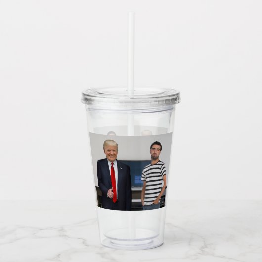 Je ontmoette President Donald Trump | Foto toevoeg Acryl Drinkbeker (Voorkant)