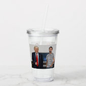Je ontmoette President Donald Trump | Foto toevoeg Acryl Drinkbeker (Achterkant)