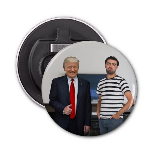 Je ontmoette President Donald Trump | Foto toevoeg Button Flesopener (Voorkant)