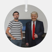 Je ontmoette President Donald Trump | Foto toevoeg Glas Ornament (Achterkant)