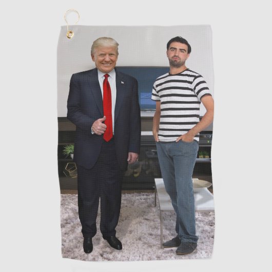 Je ontmoette President Donald Trump | Foto toevoeg Golfhanddoek (Voorkant)