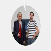 Je ontmoette President Donald Trump | Foto toevoeg Metalen Ornament (Voorkant links)