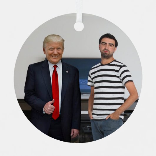 Je ontmoette President Donald Trump | Foto toevoeg Metalen Ornament (Voorkant)