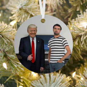 Je ontmoette President Donald Trump   Foto toevoeg Metalen Ornament