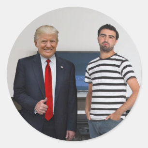 Je ontmoette President Donald Trump Foto toevoeg Ronde Sticker