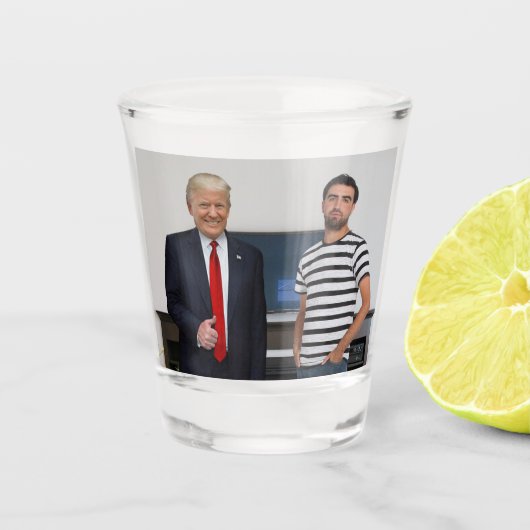 Je ontmoette President Donald Trump | Foto toevoeg Shot Glas (Voorkant)