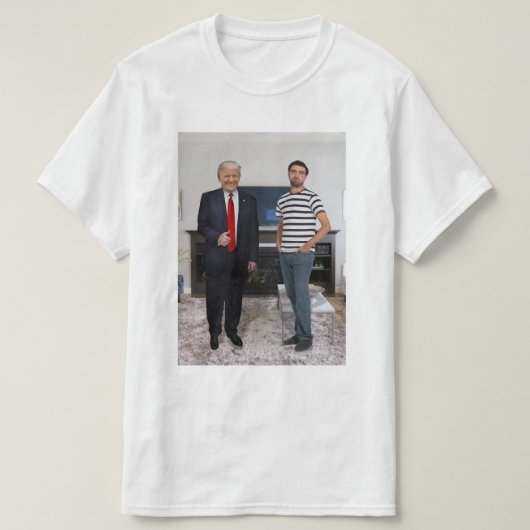 Je ontmoette President Donald Trump | Foto toevoeg T-shirt (Design voorkant)