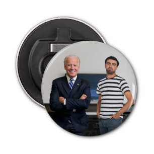 Je ontmoette President Joe Biden   Foto toevoegen Button Flesopener