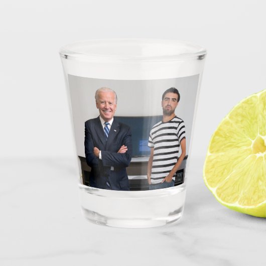 Je ontmoette President Joe Biden | Foto toevoegen Shot Glas (Voorkant)