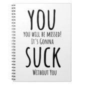 Je ontsnapt, vertrekt notitieboek (Voorkant)