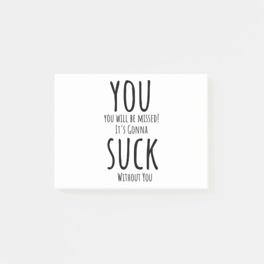 Je ontsnapt, vertrekt post-it® notes (Voorkant)