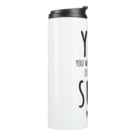 Je ontsnapt, vertrekt thermosbeker (Gedraaid links)