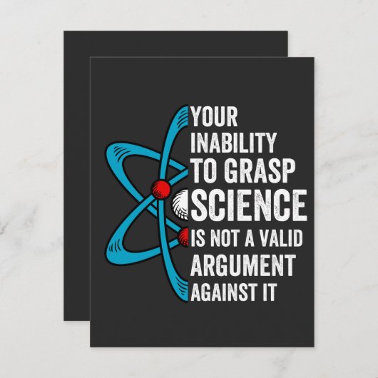 Je onvermogen om wetenschap te vatten is geen geld bedankkaart (Voorkant / Achterkant)