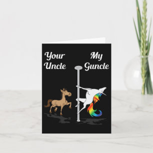 Je oom, mijn oom, jij en ik dansen Unicorn Rainbo Kaart