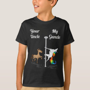 Je oom, mijn oom, jij en ik dansen Unicorn Rainbo T-shirt