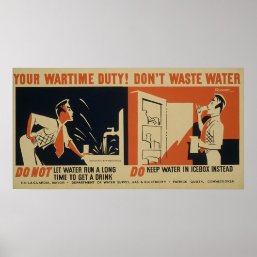 Je oorlogsplicht. Verspil geen WPA van het Water Poster (Voorkant)