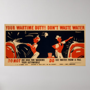 Je oorlogsplicht. Verspil geen  WPA van het Water Poster