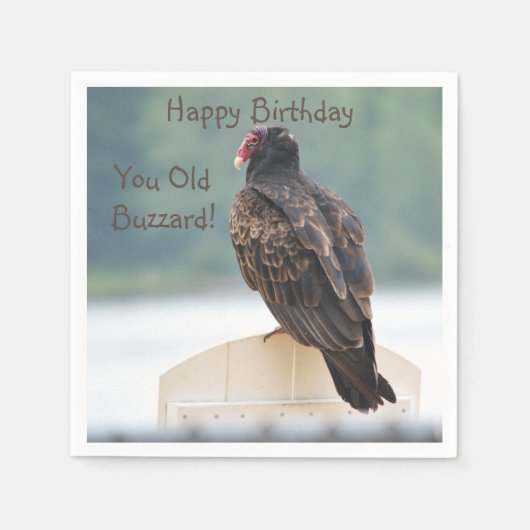 Je oude buzzard Birthday Servet (Voorkant)