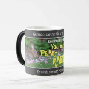 Je oude FEAR-RABBIT - gekke vertaald Duits! Magische Mok