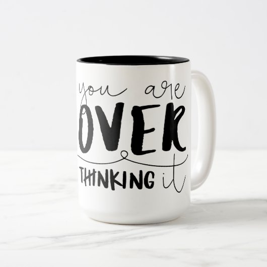 Je overdenkt het tweekleurige koffiemok (Voorkant rechts)