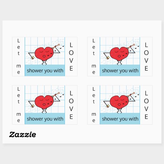 Je overladen met liefde: rechthoekige sticker (Vel)