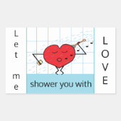 Je overladen met liefde: rechthoekige sticker (Voorkant)