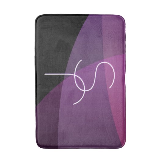 Je overlappende initialen | Modern paars & roze Badmat (Voorkant Verticaal)