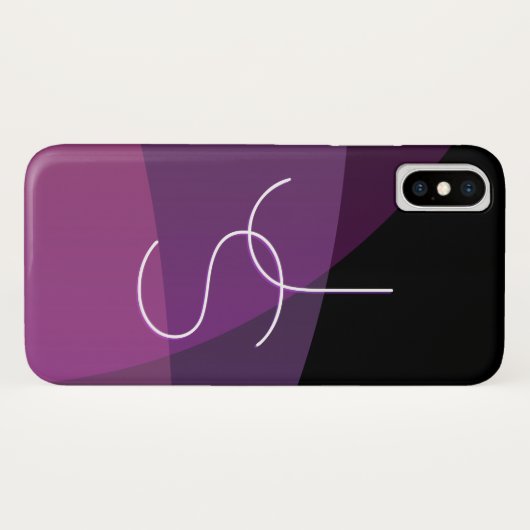 Je overlappende initialen | Modern paars & roze Case-Mate iPhone Case (Achterkant (horizontaal))
