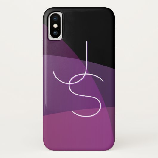 Je overlappende initialen | Modern paars & roze Case-Mate iPhone Case (Achterkant)