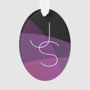 Je overlappende initialen   Modern paars & roze Ornament