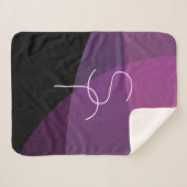 Je overlappende initialen | Modern paars & roze Sherpa Deken (Voorkant (horizontaal))