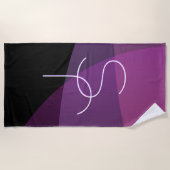 Je overlappende initialen | Modern paars & roze Strandlaken (Voorkant)