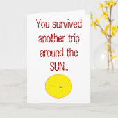 Je overleefde een andere reis rond de zon... kaart (Gele Bloem)