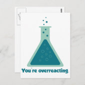 Je overreageert op Chemistry Science Beaker Briefkaart (Voorkant / Achterkant)