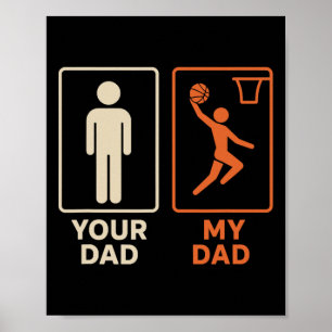 Je Pa Mijn Pa Sketll Dunk Dochter Zoon Vaderdag Poster