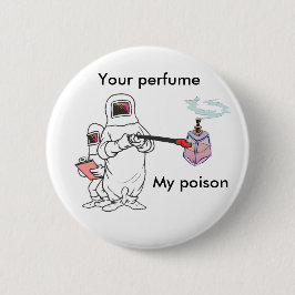 Je parfum, mijn gifknoop ronde button 5,7 cm