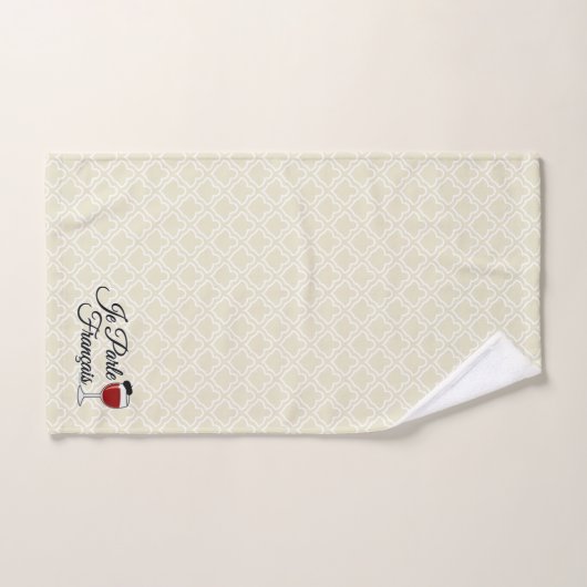 Je Parle Francais Ik spreek Frans wijnglas Bad Handdoek (Handdoek)