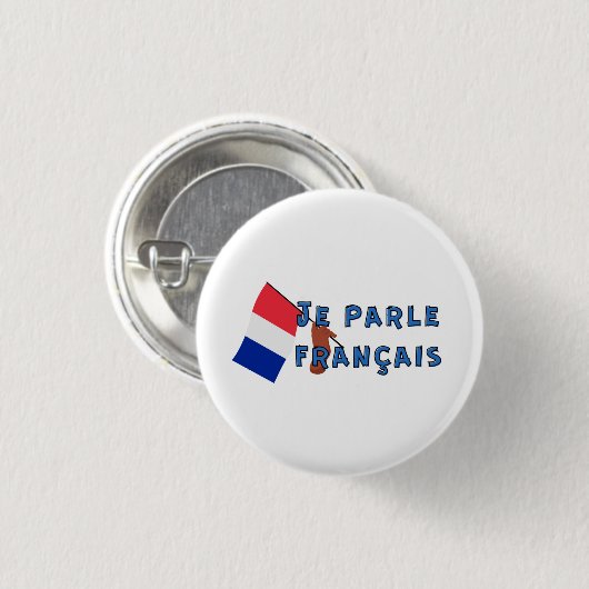 Je parle français ronde button 3,2 cm (Voorkant /achterkant)