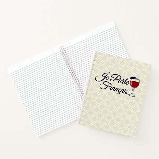 Je Parle Francais spreek ik de Franse baret van Notitieboek (Binnen)