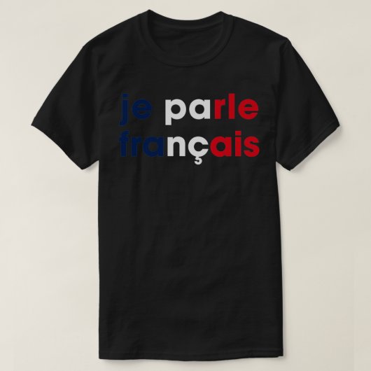 je parle francais t-shirt (Design voorkant)